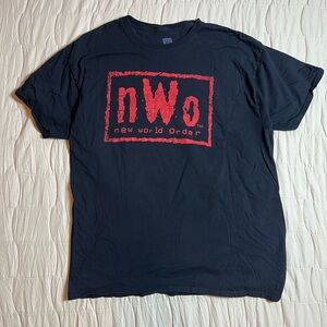 WCW NWO Red Black Wolfpac Black T Shirt Tee Size Size XL Wrestling 100% Cotton